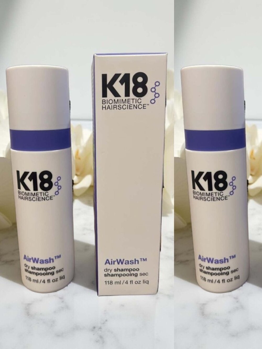 K18 Biomimetic HairScience AirWash Dry Shampoo 4 oz Full Size_ 2 units